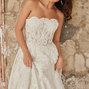 Jovani JB24563 Ball Gown Glitter Long Lace Wedding Dress
