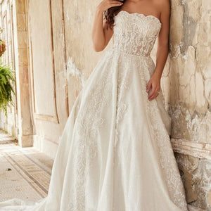 Jovani JB24563 Ball Gown Glitter Long Lace Wedding Dress