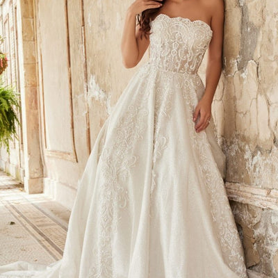 Jovani JB24563 Ball Gown Glitter Long Lace Wedding Dress