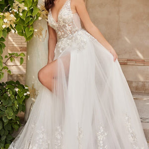 Jovani JB25737 Long Sequin Ballgown Wedding Dress