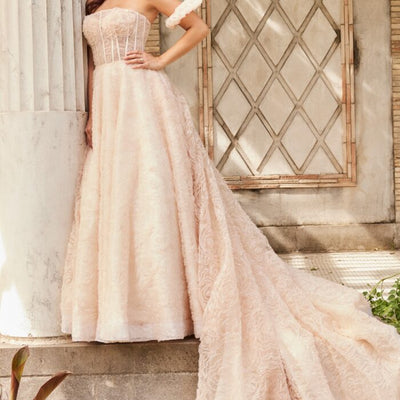 Jovani JB26341 Long Sequin A Line Wedding Dress