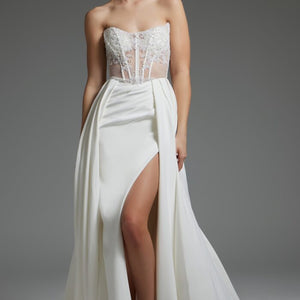 Jovani JB37128 Beaded Long High Slit Wedding Dress
