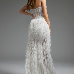 Jovani JB37327 Bridal Gown High Slit Long Mermaid Wedding Dress