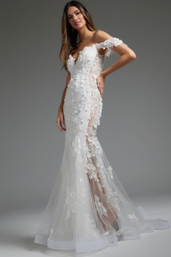 Jovani JB38224 Long Mermaid Bridal Wedding Dress