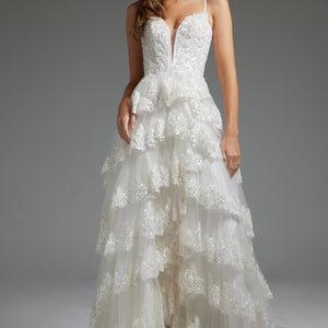Jovani JB38641 Bridal Gown Beaded A Line Long Wedding Dress