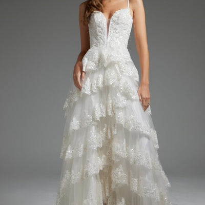 Jovani JB38641 Bridal Gown Beaded A Line Long Wedding Dress