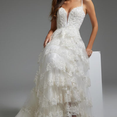 Jovani JB38641 Bridal Gown Beaded A Line Long Wedding Dress