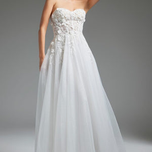 Jovani JB39160 Floral Bodice Bridal Gown Long Wedding Dress