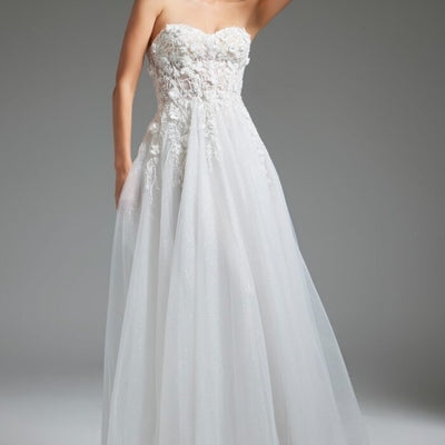 Jovani JB39160 Floral Bodice Bridal Gown Long Wedding Dress