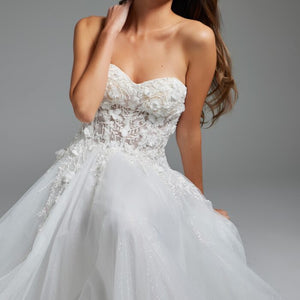 Jovani JB39160 Floral Bodice Bridal Gown Long Wedding Dress