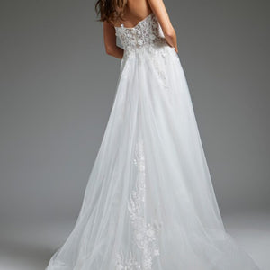Jovani JB39160 Floral Bodice Bridal Gown Long Wedding Dress