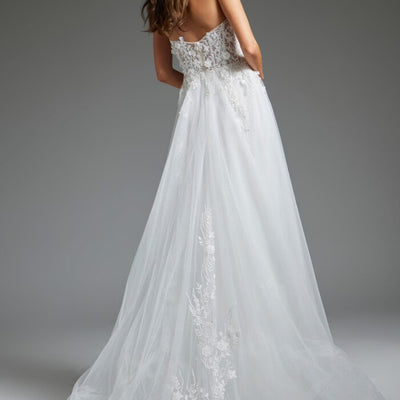 Jovani JB39160 Floral Bodice Bridal Gown Long Wedding Dress