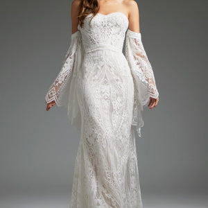 Jovani JB39162 Long Bridal Gown Lace Wedding Dress