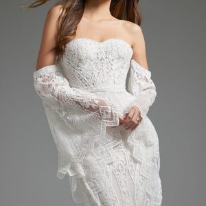 Jovani JB39162 Long Bridal Gown Lace Wedding Dress