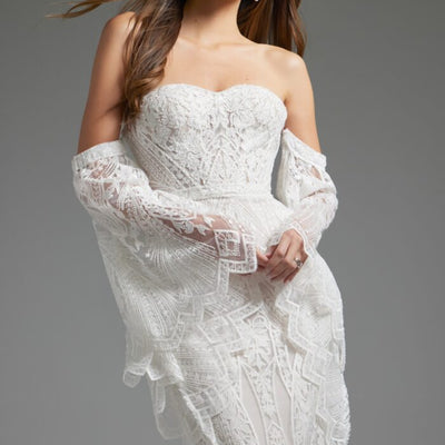 Jovani JB39162 Long Bridal Gown Lace Wedding Dress