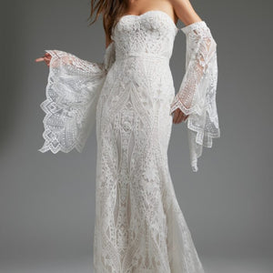 Jovani JB39162 Long Bridal Gown Lace Wedding Dress