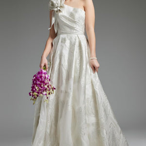 Jovani JB39218 Ballgown Pleated Long Wedding Dress