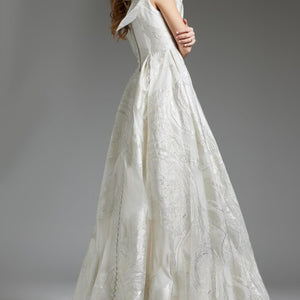 Jovani JB39218 Ballgown Pleated Long Wedding Dress