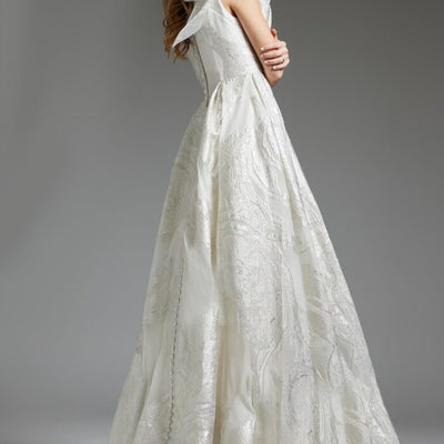 Jovani JB39218 Ballgown Pleated Long Wedding Dress