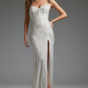 Jovani JB39260 Beaded Bridal Gown Mermaid High Slit Wedding Dress
