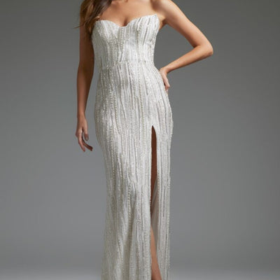 Jovani JB39260 Beaded Bridal Gown Mermaid High Slit Wedding Dress