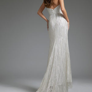 Jovani JB39260 Beaded Bridal Gown Mermaid High Slit Wedding Dress