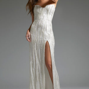 Jovani JB39260 Beaded Bridal Gown Mermaid High Slit Wedding Dress