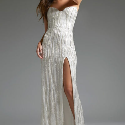 Jovani JB39260 Beaded Bridal Gown Mermaid High Slit Wedding Dress