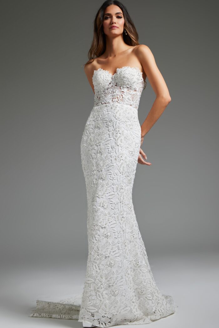 Jovani JB39733 Long Bridal Gown Mermaid Fit Wedding Dress