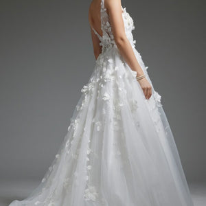 Jovani JB40511 A Line Bridal Gown Open Back Wedding Dress