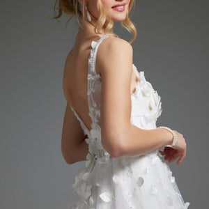 Jovani JB40511 A Line Bridal Gown Open Back Wedding Dress