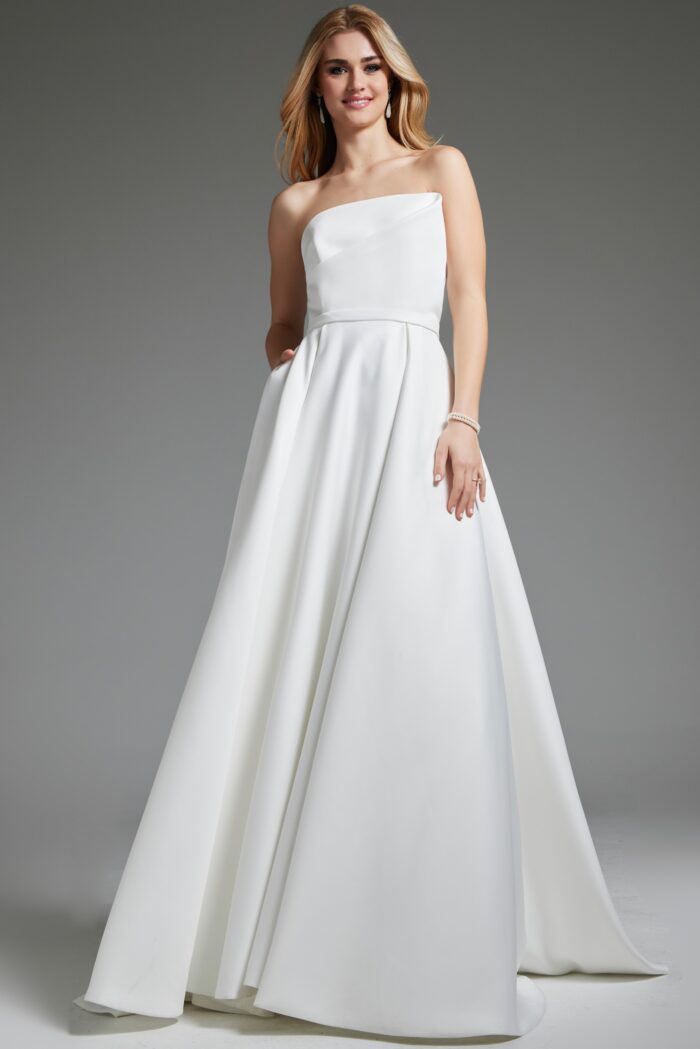 Jovani JB40599 A Line Bridal Gown Long Wedding Dress