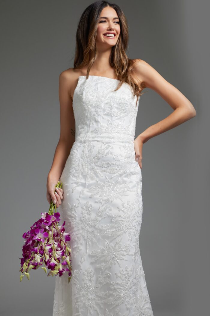 Jovani JB40608 Long Bridal Gown Sequin Wedding Dress