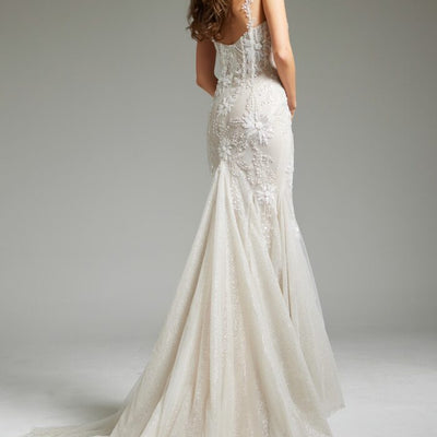 Jovani JB40631 Mermaid Long Beaded Wedding Dress