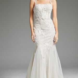 Jovani JB40631 Mermaid Long Beaded Wedding Dress