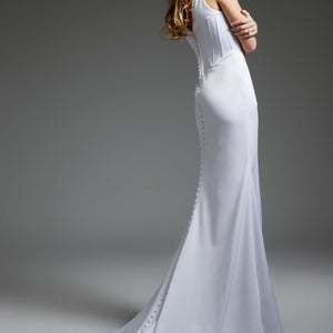 Jovani JB40782 Fitted Long High Side Slit Wedding Dress