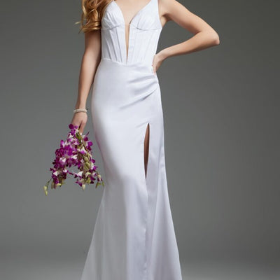 Jovani JB40782 Fitted Long High Side Slit Wedding Dress