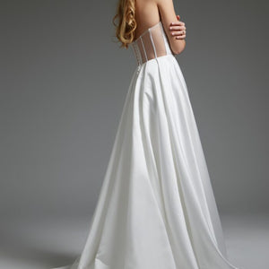 Jovani JB40825 Bridal Gown A Line Corset Bodice Long Wedding Dress