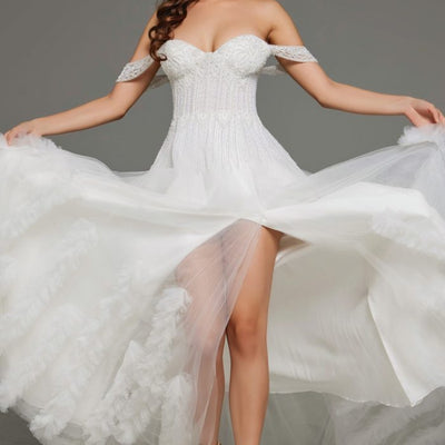 Jovani JB41159 Briddal Gown Long Ruffle Wedding Dress