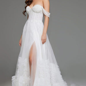 Jovani JB41159 Briddal Gown Long Ruffle Wedding Dress