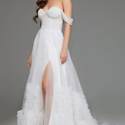 Jovani JB41159 Briddal Gown Long Ruffle Wedding Dress