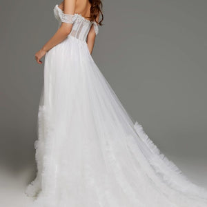Jovani JB41159 Briddal Gown Long Ruffle Wedding Dress