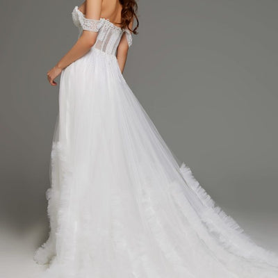 Jovani JB41159 Briddal Gown Long Ruffle Wedding Dress