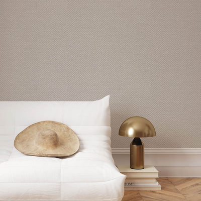 Faux Grasscloth Parquet Textured Peel + Stick Wallpaper by Jeremiah Brent