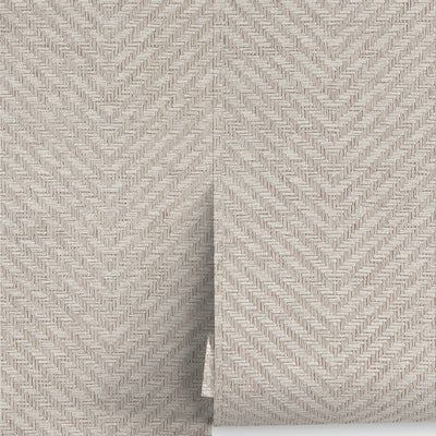 Faux Grasscloth Parquet Textured Peel + Stick Wallpaper by Jeremiah Brent