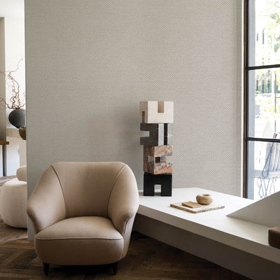 Faux Grasscloth Parquet Textured Peel + Stick Wallpaper by Jeremiah Brent