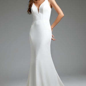 Jovani JB42222 Long Lace Back Mermaid Wedding Dress
