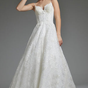 Jovani JB422225 Bridal Gown Sequin Long Wedding Dress