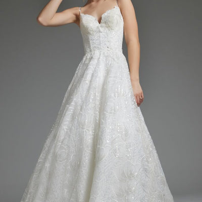 Jovani JB422225 Bridal Gown Sequin Long Wedding Dress