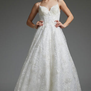 Jovani JB422225 Bridal Gown Sequin Long Wedding Dress